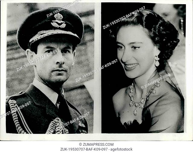 Jul. 07, 1953 - Captain Townsend Goes to Brussels.. Romance Reported with Princess Margaret.. No official announcement has as yet been made in connection with...