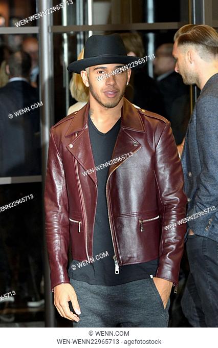 George Clooney Casamingos Tequila launch - Outside Arrivals and Depatrures Featuring: Lewis Hamilton Where: LONDON, United Kingdom When: 02 Oct 2015 Credit:...
