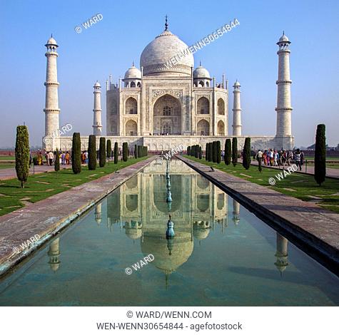 The Taj Mahal is an ivory-white marble mausoleum on the south bank of the Yamuna river in the Indian city of Agra Featuring: Taj Mahal Where: Agra