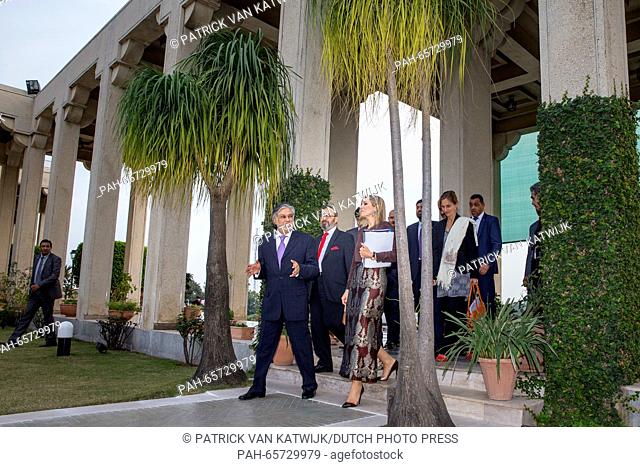 Queen Maxima of the Netherlands attends an meeting and diner of the National Financial Inclusion Council with the minister of Finance Ishaq Dar at the Punjab...