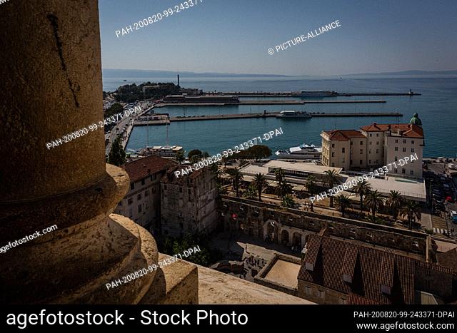 FILED - 28 August 2017, Croatia, Split: View of the port of Split, taken from the tower of the cathedral. Due to the increased number of new corona infections
