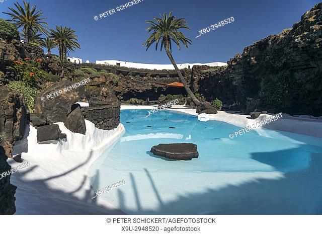 pool of Jameos del Agua, Haria, Lanzarote, Canary Islands, Spain