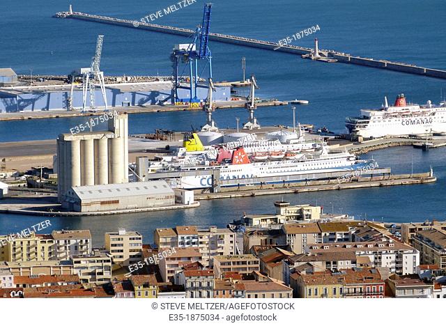 Cruise ships docked in the Port of Sete on France's Mediterranean Coast