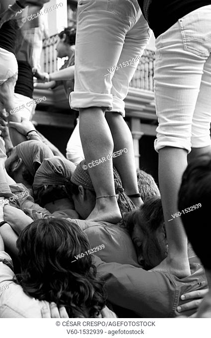 -Human Towers- Castellers Festival, Cambrils, Catalonia (Spain)