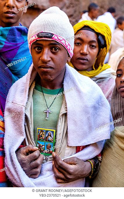 Christian Pilgrims, Biete Giyorgis (Church of Saint George), Lalibela, Ethiopia