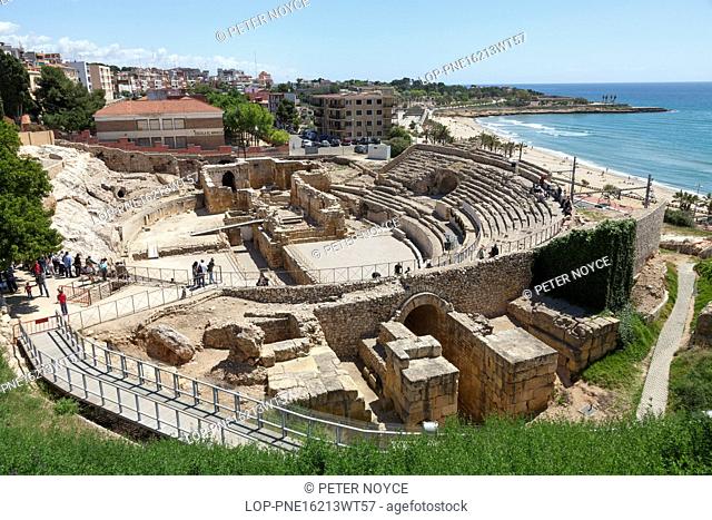 Spain, Catalonia, Tarragona. The Roman Amphitheatre at Tarragona in Spain