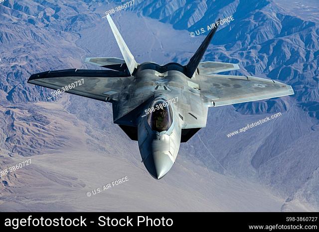 F16, Flag, Orange, f22, kc135, raptor, tanker, viper, F-22, 422nd, Test, Evaluation, Squadron, Nellis, Air, Force, Base, Nevada, participates, March, 2, 2021