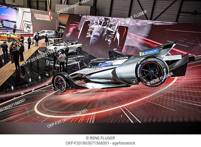The New Nissan Formula 1, 88th International Motor Show in Geneva, Switzerland, on March 7, 2018. (CTK Photo/Rene Fluger)