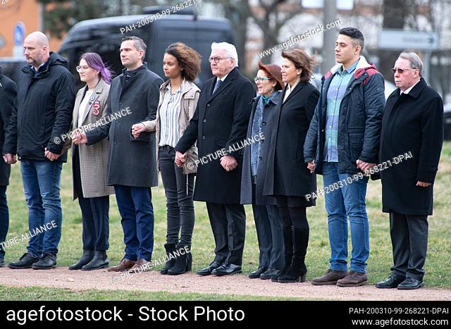 10 March 2020, Saxony, Zwickau: Federal President Frank-Walter Steinmeier (5th from right) and Martin Dulig (SPD, 3rd from left)