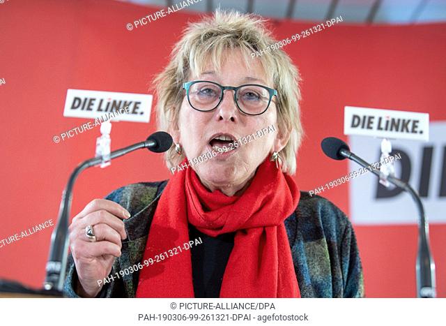 06 March 2019, Bavaria, Passau: Eva Bulling-Schröter (Die Linke), regional chairwoman of the left in Bavaria, speaks at the political Ash Wednesday of the left