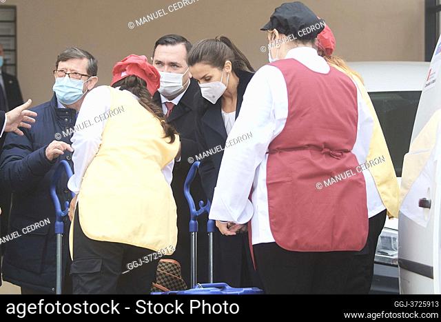 King Felipe VI of Spain, Queen Letizia of Spain Visit to the Caritas home care project for the elderly alone on December 18, 2020 in Brea de Tajo, Spain