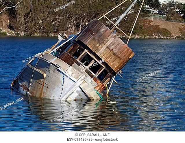 Old sunken boat
