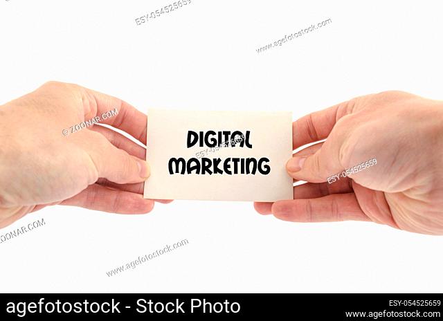 Digital marketing text concept isolated over white background