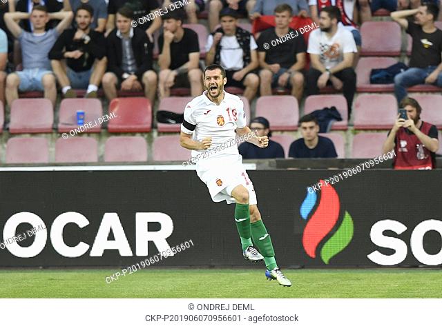 Ismail Isa of Bulgaria celebrates a goal during the Football Euro Championship 2020 group A qualifier Czech Republic vs Bulgaria in Prague, Czech Republic