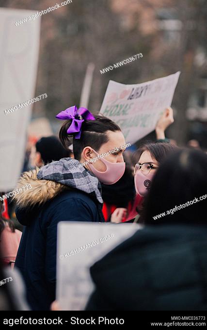 A march and rally in defense of women's rights was held on International Women’s day. More than 800 people attended the rally