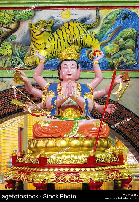 Deity in Leong San Buddhist temple, Republic of Singapore
