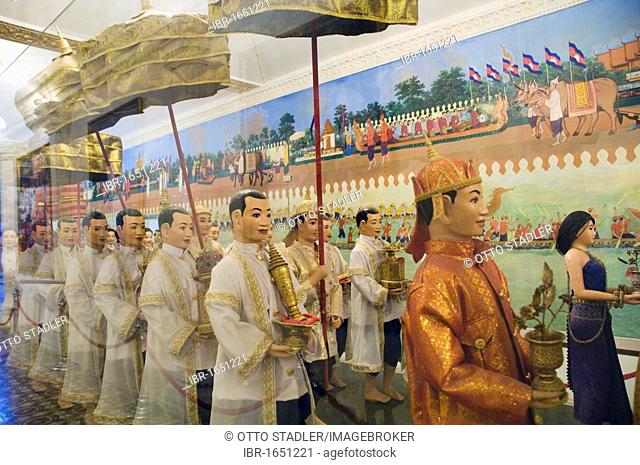 Model of the procession of the crown jewels in the Royal Palace, Phnom Penh, Cambodia, Indochina, Southeast Asia, Asia