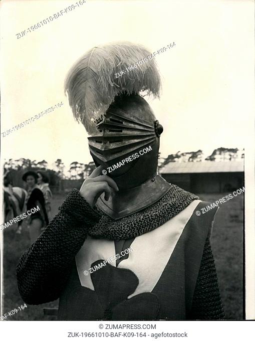 Oct. 10, 1966 - A Rehearsal of a medieval jousting tournament for next week's battle of Hastings celebrations : A full dress rehearsal of a medieval jointing...