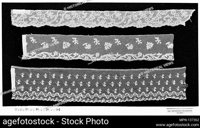 Fragment. Date: late 18th century; Culture: French; Medium: Bobbin lace; Dimensions: L. 14 x W. 2 1/2 inches (35.6 x 6.4 cm); Classification: Textiles-Laces