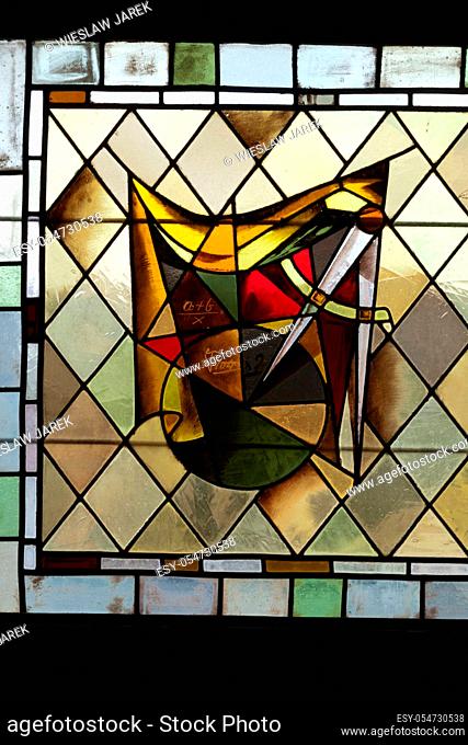 Stained glass window in Cloitre de La Psalette - Cathedral of Saint Gatien in Tours