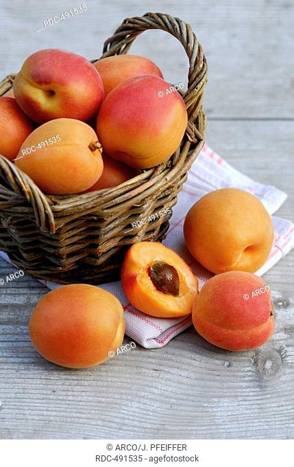Basket with apricots