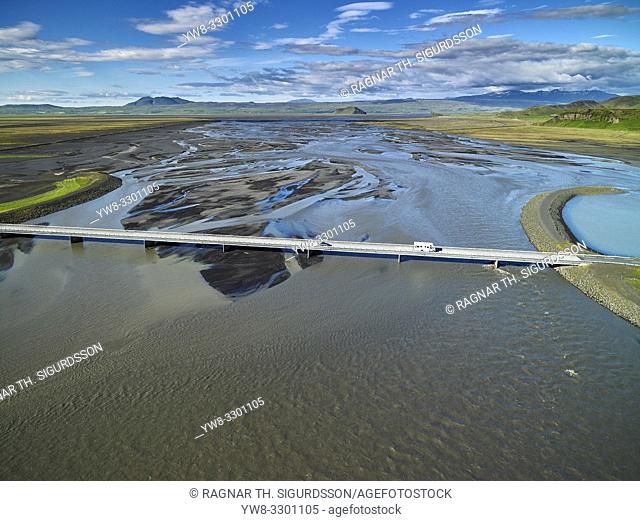 Markarfljot river, Markarfljotsbru bridge, South Coast, Iceland