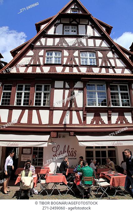 France, Alsace, Strasbourg, Petite France, restaurant, people