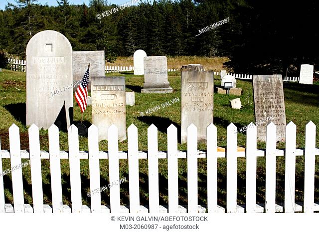 Congregational Church cemetery gravestones West Brooksville Maine Coast New England USA