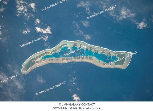 Millennium Island is featured in this image photographed by an Expedition 20 crew member on the International Space Station