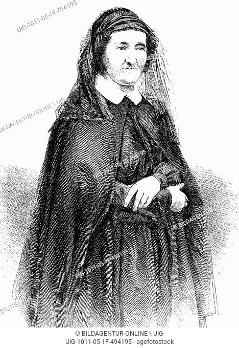 Ida hahn-hahn, actually ida marie louise sophie friederike gustave countess von hahn, 1805-1880, writer and founder of a monastery, historical engraving