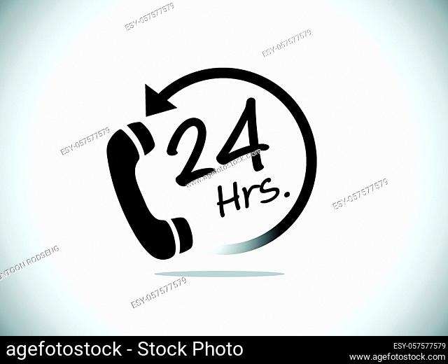 24 Hr service vector business symbol service