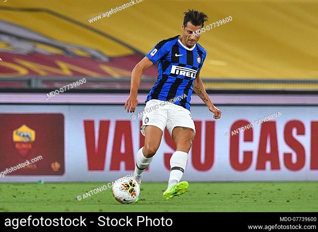 Inter football player Antonio Candreva during the match Roma-Inter in the Olimpic stadium. Rome (Italy), July 19th, 2020