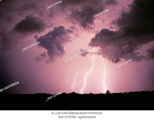 Thunder and Lightning Storm  Miami Florida  USA