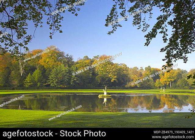 The Water Gardens Studley Royal Fountains Abbey in Autumn near ripon North Yorkshire England
