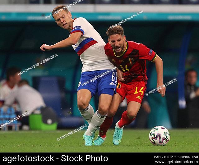 12 June 2021, Russia, St. Petersburg: Football: European Championship, Belgium - Russia, preliminary round, Group B, matchday 1 at St