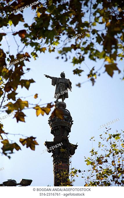 Columbus Monument placed at the sea end of La Rambla Avenue, in Plaza de la Pau. After 6 years of work, the artist Rafael Atché completed the sclupture in 1888
