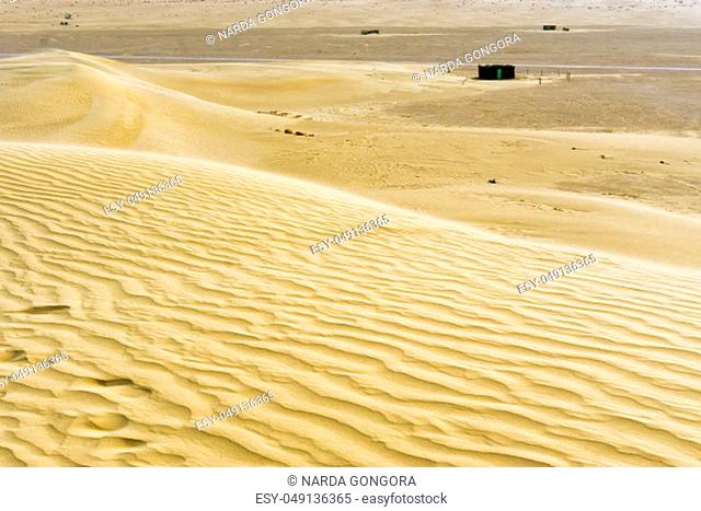 View of the Ong Jemel Desert in Tunisia