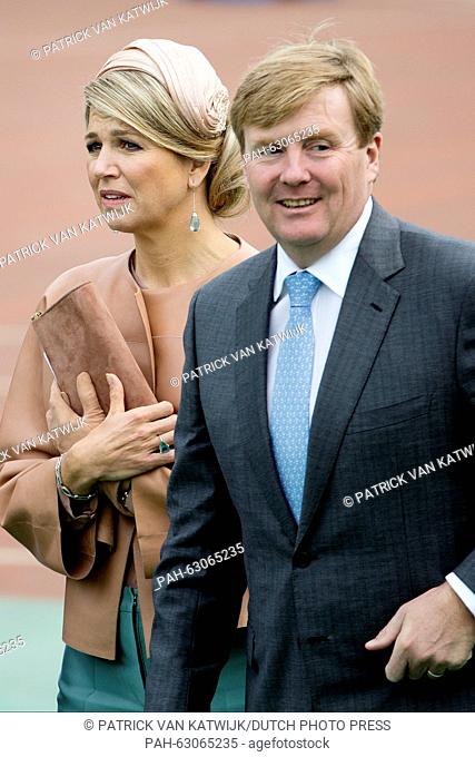 King Willem-Alexander and Queen Maxima of The Netherlands visit the Shijia primary school for a football training in Beijing, China, 25 October 2015
