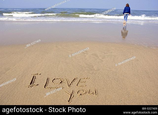 I Love You Writing in Sand, Netherlands