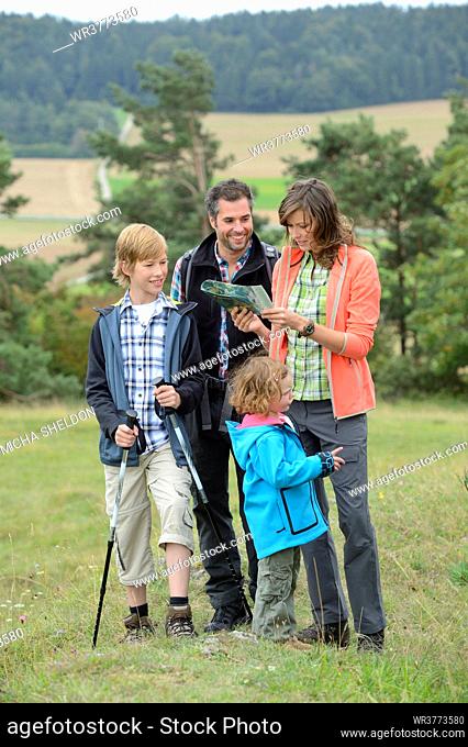 Family on a hiking tour
