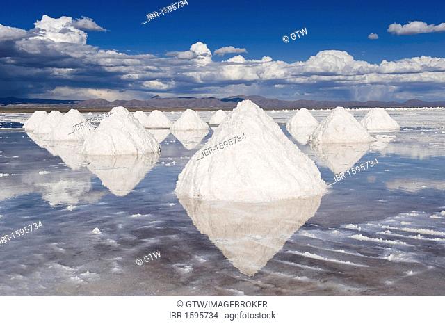 Salt cones, Salar de Uyuni, Potosi, Bolivia, South America