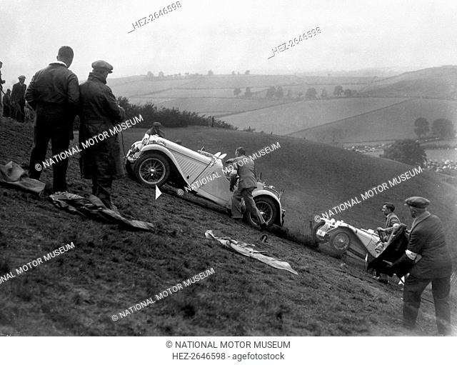 Singer and Riley Imp of B Bira competing in the MG Car Club Rushmere Hillclimb, Shropshire, 1935. Artist: Bill Brunell