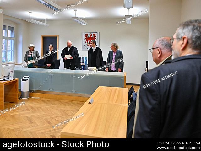 23 November 2023, Brandenburg, Cottbus: Judges from the administrative court begin hearing the lawsuit filed by Haasenburg GmbH