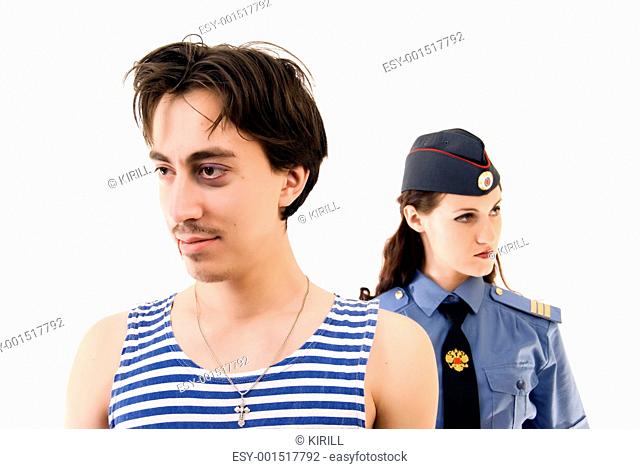 criminal and policeman