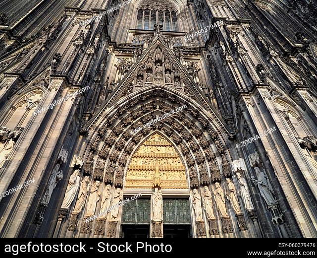 Koelner Dom Hohe Domkirche Sankt Petrus (meaning St Peter Cathedral) gothic church in Koeln, Germany