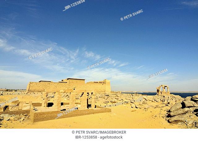 Ancient Nubian temple of Kalabsha, Mandulis, on island on Lake Nasser near Aswan High Dam, Egypt, North Africa