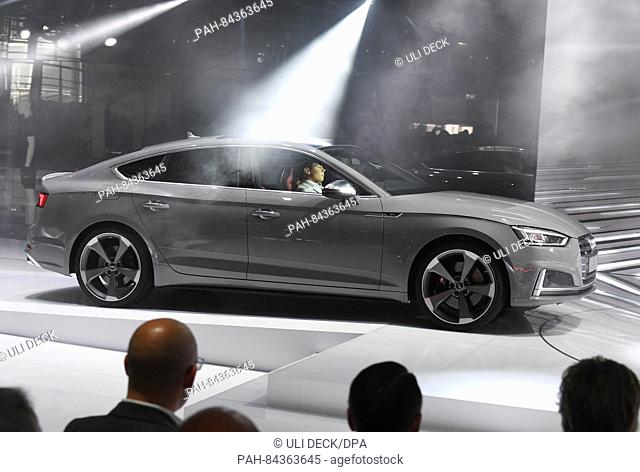 The Audi S5 Sportback presented during the first press day at the Paris Motor Show (Mondial de l'Automobile) in Paris, France, 29 September 2016