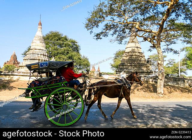 Country road near Nyaung U, Myanmar, Asia