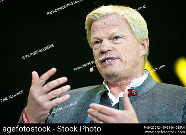 24 September 2023, Bavaria, Munich: Oliver Kahn, ex-chairman of the supervisory board of FC Bayern Munich, takes part in a discussion event at the start-up fair...