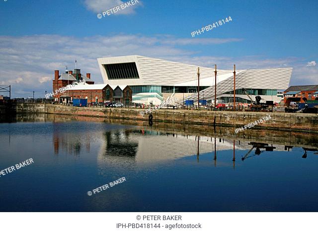 Liverpool - The Museum of Liverpool Life at the Pier Head on Mann Island viewed from Albert Dock